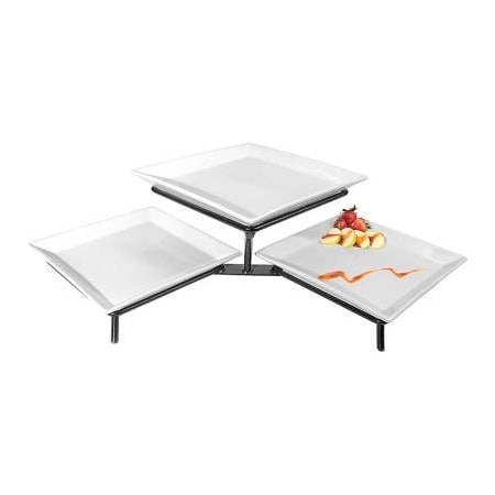 Cal-Mil Cal-Mil Prestige Porcelain Square Wire Pedestal Riser 16"W x 34"D x 9"H Black PP1600-13